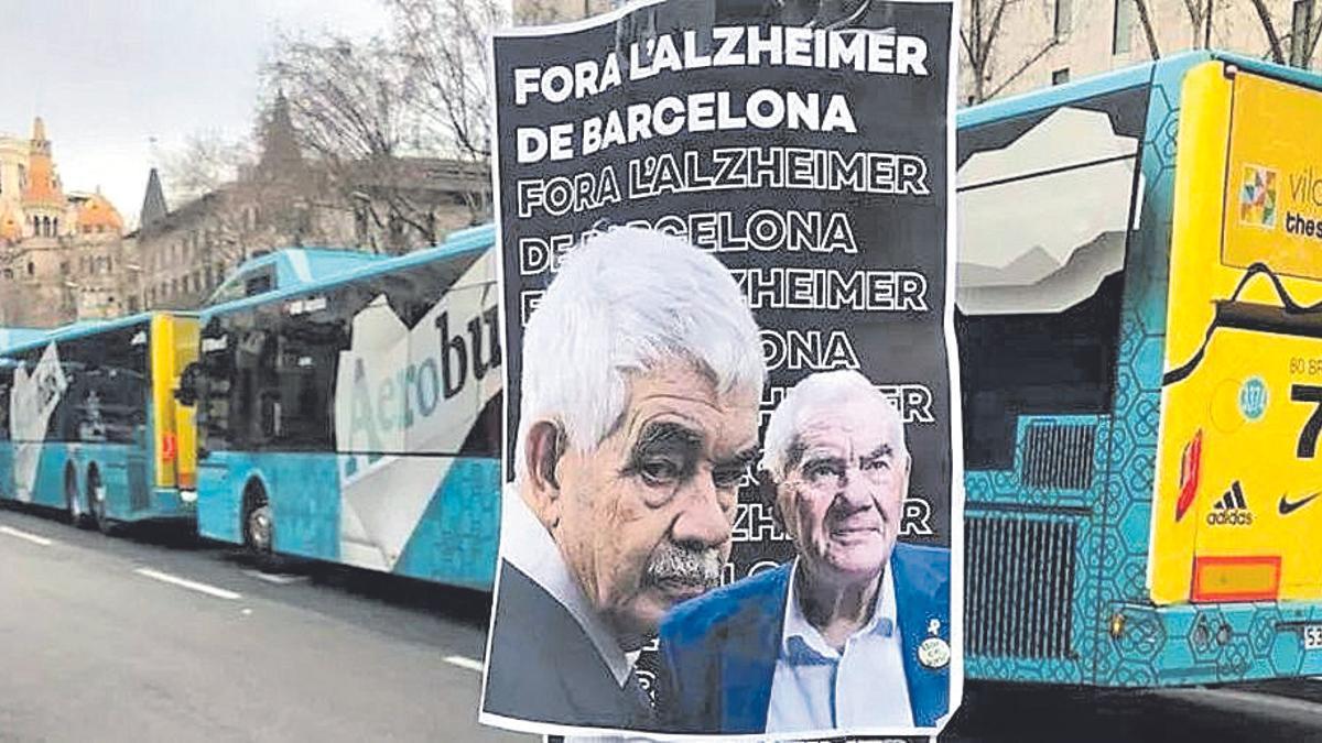 Imagen de archivo de los carteles despectivos hacia los hermanos Maragall.