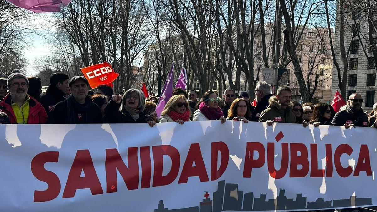 Manifestación en Madrid por la sanidad pública.