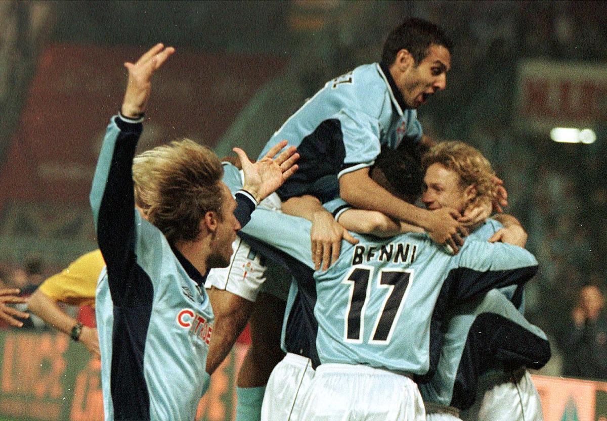 Los jugadores del Celta celebran uno de los goles en la remontada ante la Juventus en Balaídos