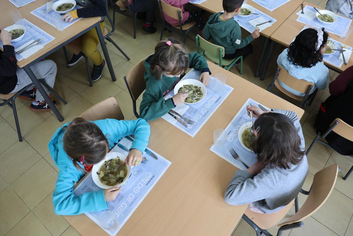 Un comedor escolar en Vigo.
