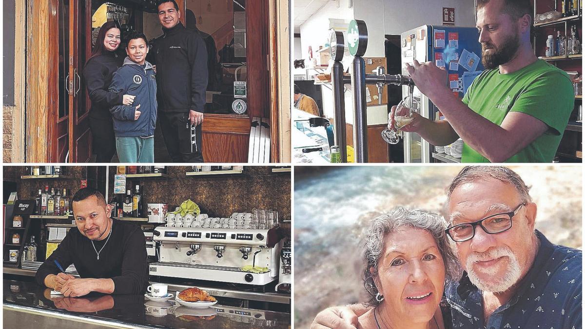 Óscar, Jhoselyn, Ionut, Gustavo, Paulina e Ían regentan negocios en el interior de Castellón