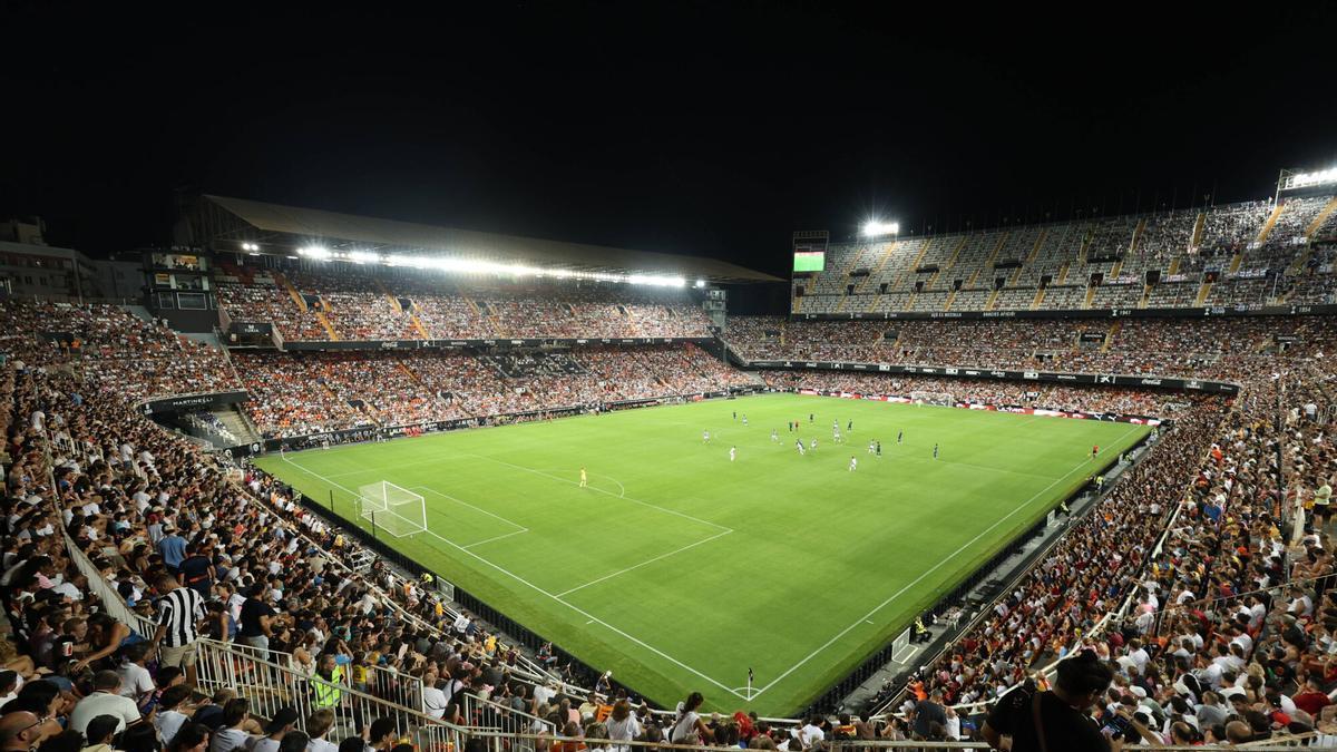 El estadio de Mestalla, el pasado fin de semana, durante el Trofeu Taronja.