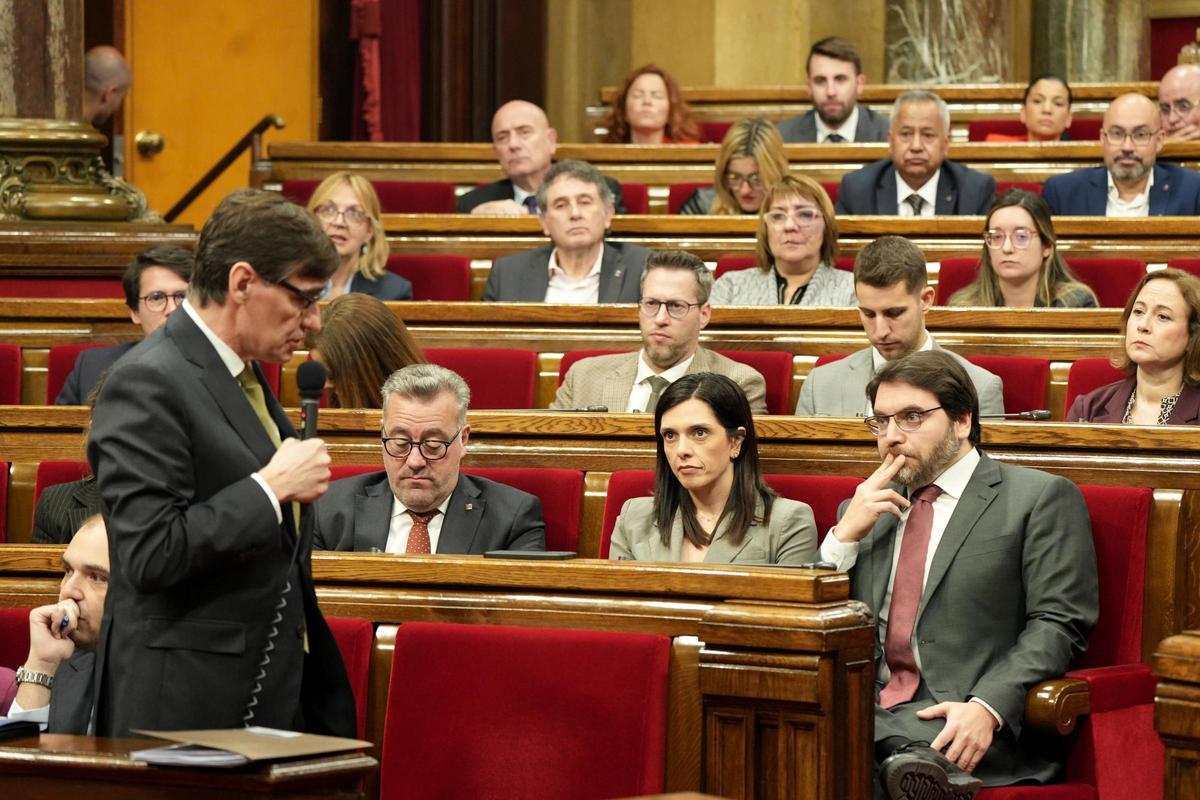 El president de la Generalitat, Salvador Illa, este miércoles en el Parlament