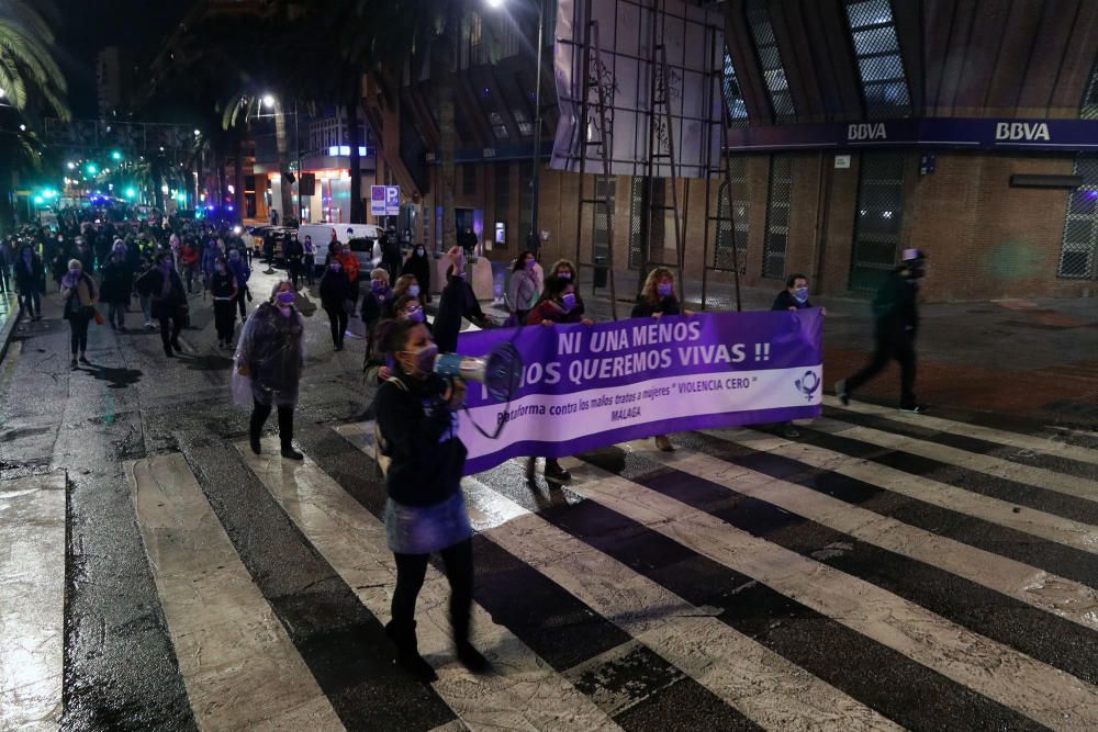 La manifestación por el 25N en Málaga, en imágenes