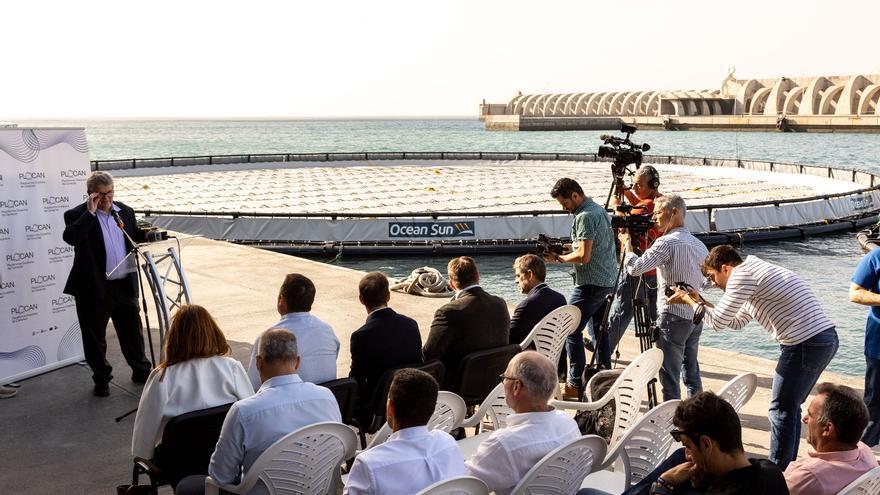 El prototipo fotovoltaico marino mayor de Europa flota en La Palma