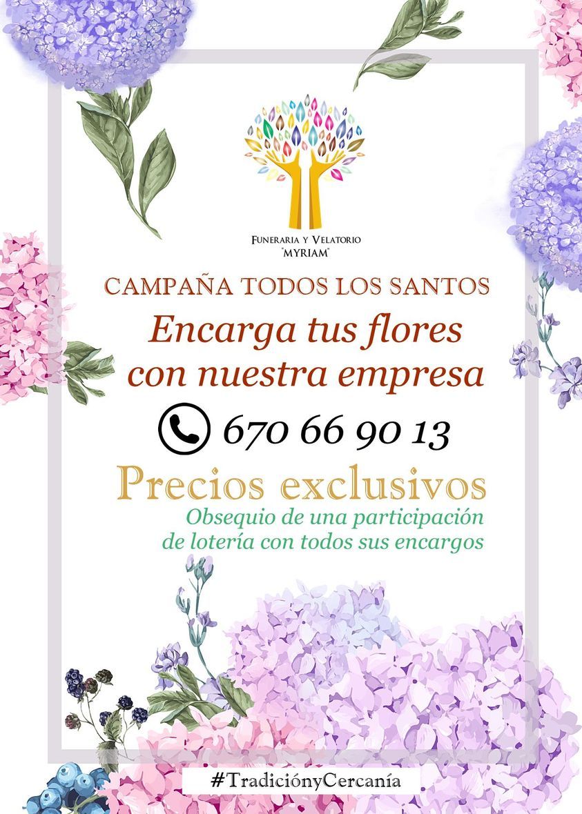 Funeraria y velatorio Myriam, campaña de Todos los Santos.