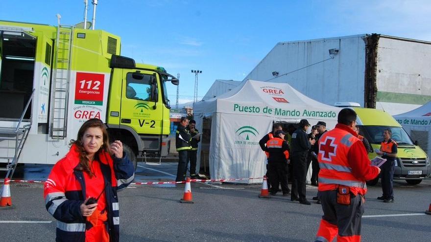 Simulación de accidente de tráfico en la autopista AP-46.