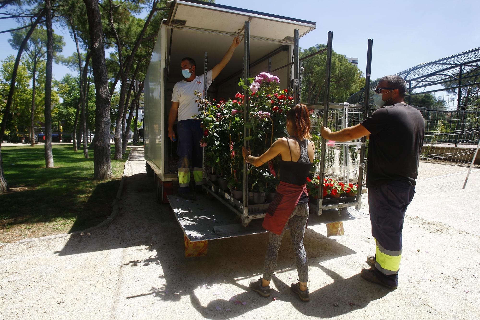 Así se prepara el Parque Grande para inaugurar el festival ZGZ Florece