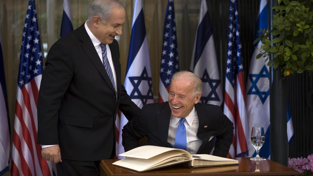 El israelí Benjamin Netanyahu y el norteamericano Joe Biden, en una imagen de archivo