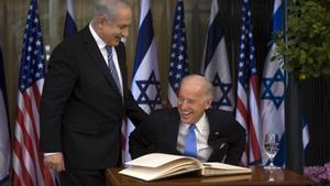 El israelí Benjamin Netanyahu y el norteamericano Joe Biden, en una imagen de archivo.