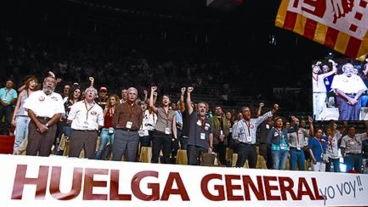 Acto sindical ayer en Madrid para preparar la huelga del 29 de septiembre.