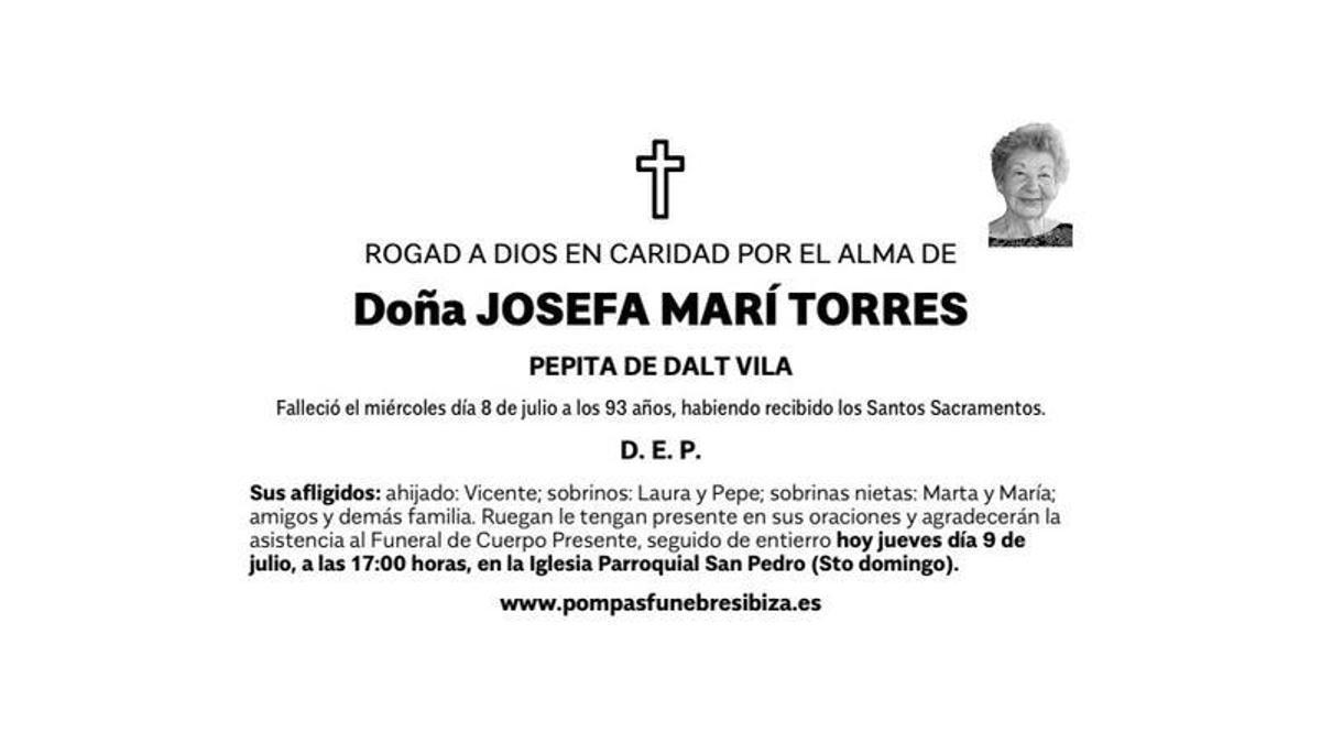 Esquela Josefa Marí Torres