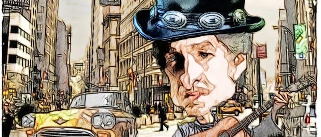 Bob Dylan, en ilustración de Xulio Formoso.