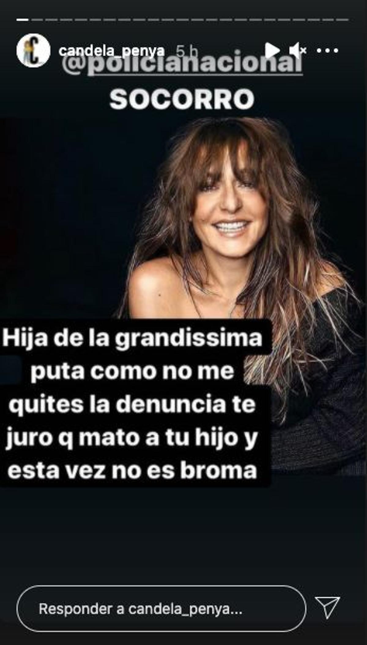 Candela Peña denuncia las amenazas que ha recibido en redes