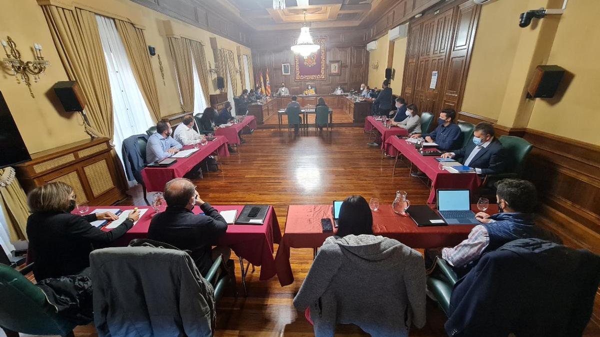 Imagen del pleno de hoy en el Ayuntamiento de Teruel