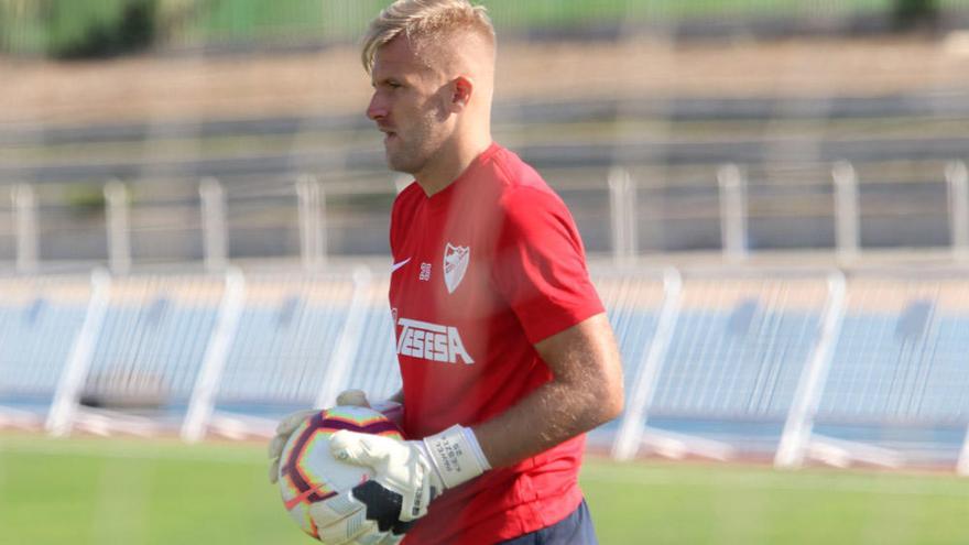 Kieszek, durante un entrenamiento.