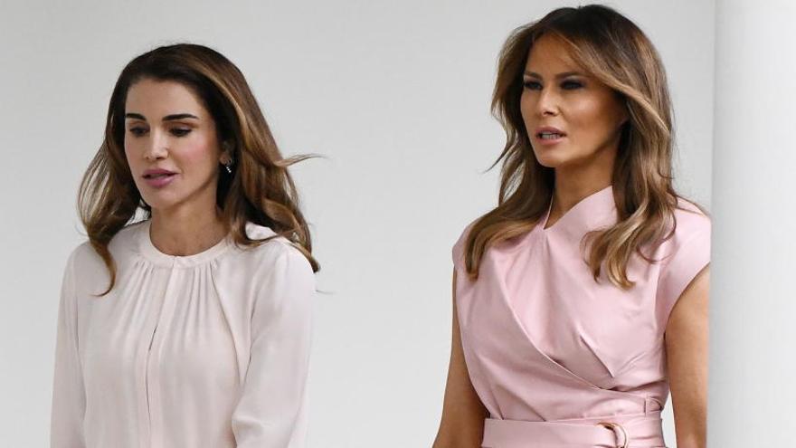 Melania Trump y Rania de Jordania, en la Casa Blanca.