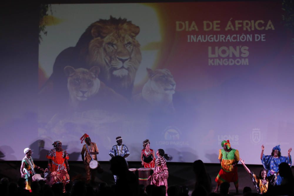 Delia Padrón Inauguración del Lion's Kingdom, la exhibición de los leones africanos, en Loro Parque