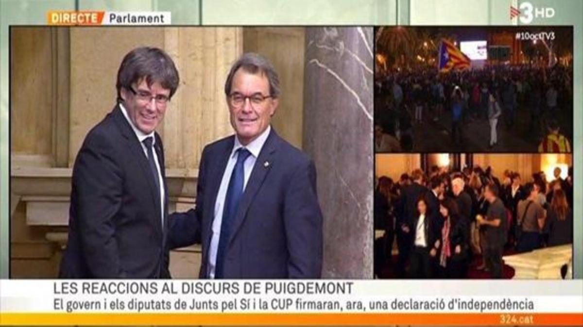 Artur Mas y Carles Puigdemont (TV-3).