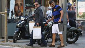 George Michael y Fadi Fawaz, en Barcelona, en julio del 2012.