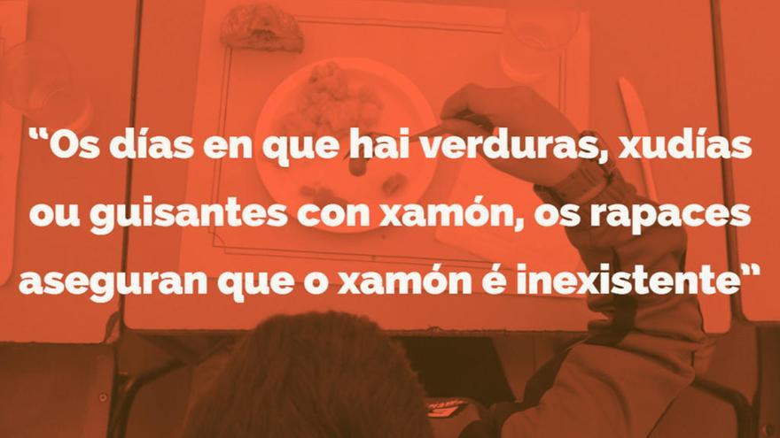 Un niño en un comedor escolar en Galicia // Noe Parga