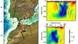 El registro de  ondas sísmicas de un terremoto de 2010 bajo Granada permitió descubrir una losa oceánica subducida que se ha volcado por completo, justo debajo del Mediterráneo occidental.