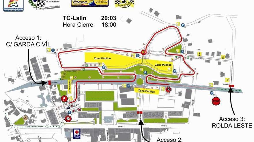 Plano del llamado Tramo Espectáculo con el que esta tarde dará comienzo la edición número 23 del Rali do Cocido.