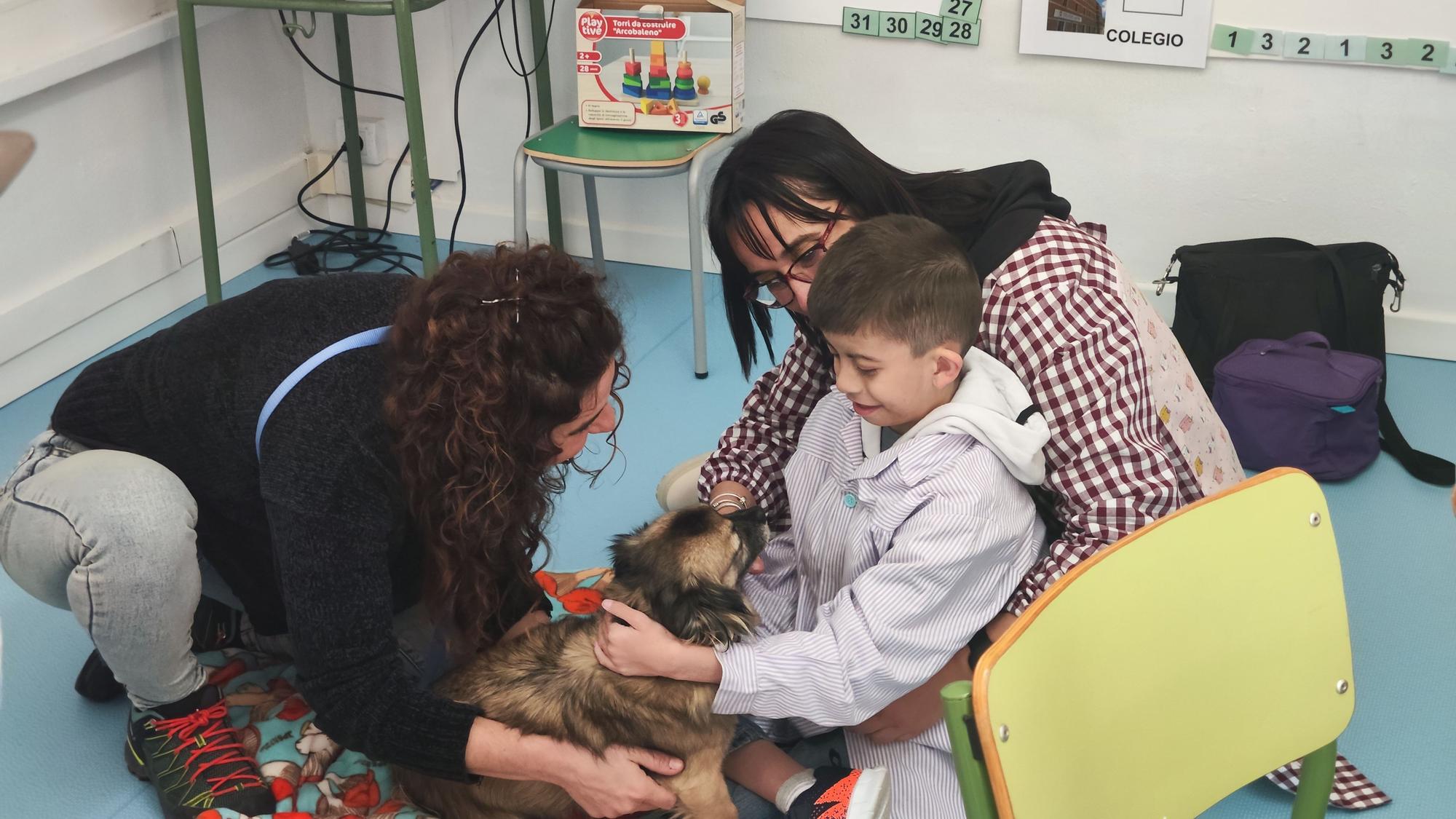 Colegio Educacion Especial Santullano Mieres terapia con perros canoterapia visita David Artime (13).jpg