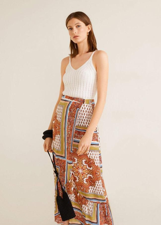 Falda larga de paisley