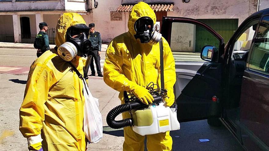 Actuación de desinfección en la jornada de ayer en Fuentesaúco.