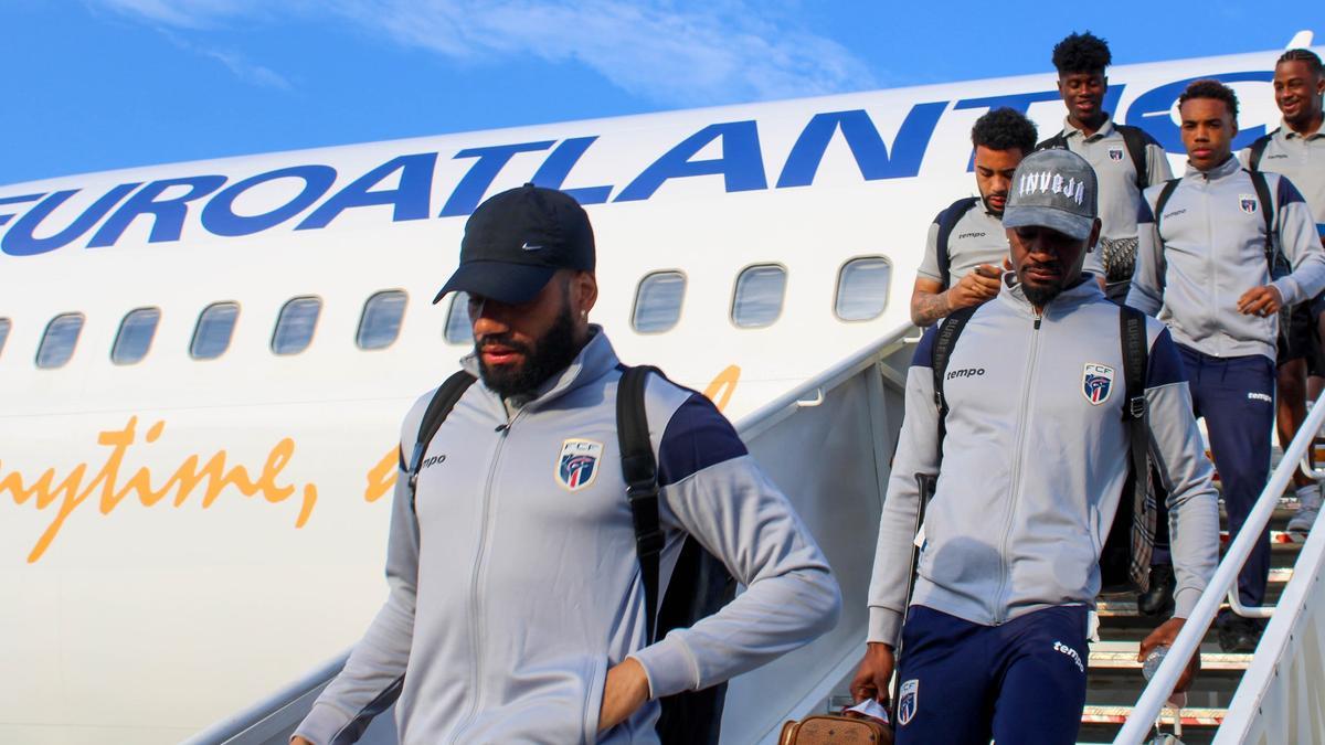 Bebé, a su llegada este sábado a Sudáfrica con la selección de Cabo Verde.