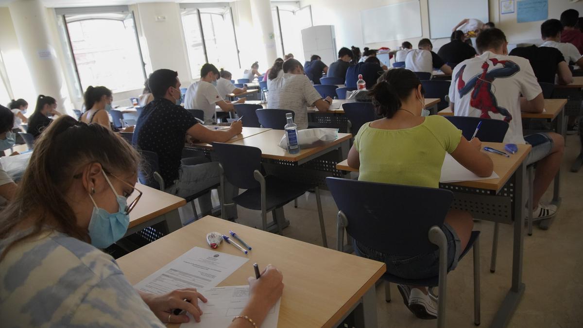 Prueba de la EBAU de este año en el Campus Viriato de Zamora.