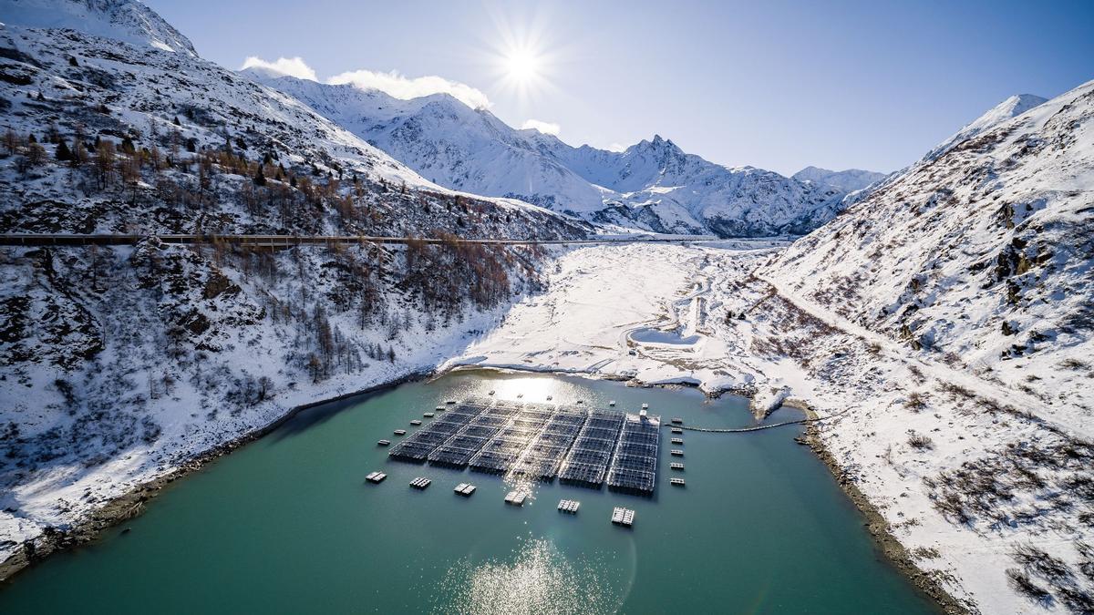 Parque solar de demostración en Suiza.