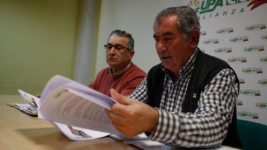 Aurelio González, en primer plano, y Lorenzo Rivera en la rueda de prensa de la Alianza UPA-COAG