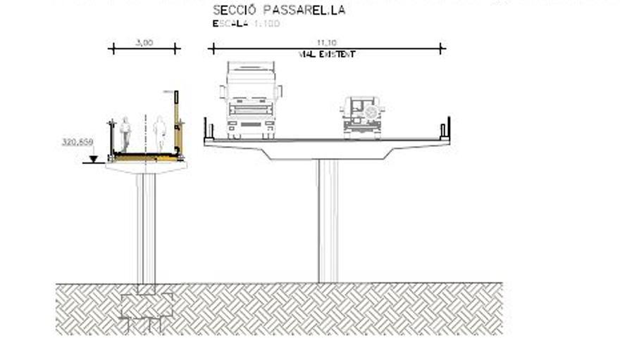 La futura passera i l&#039;actual pont