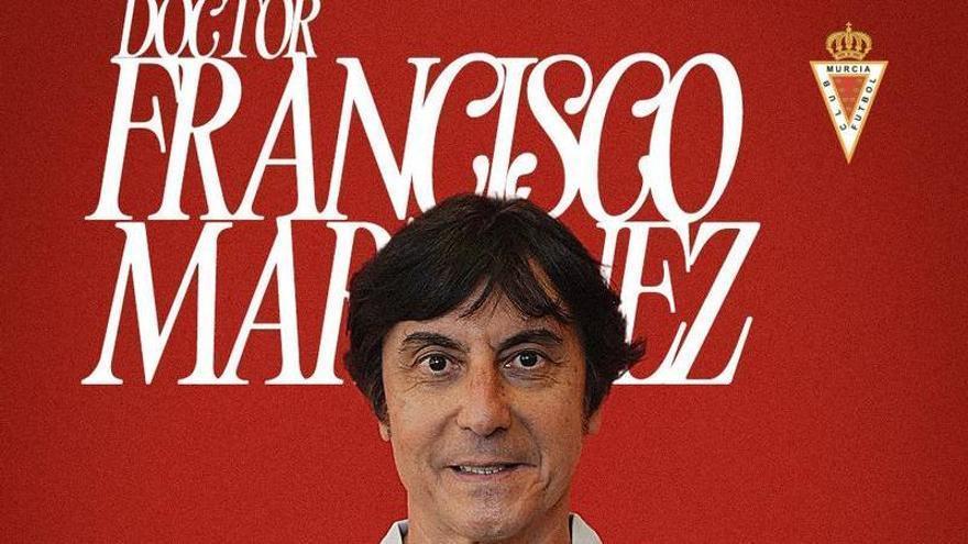El doctor Francisco Martínez vuelve al Murcia como jefe de los servicios médicos
