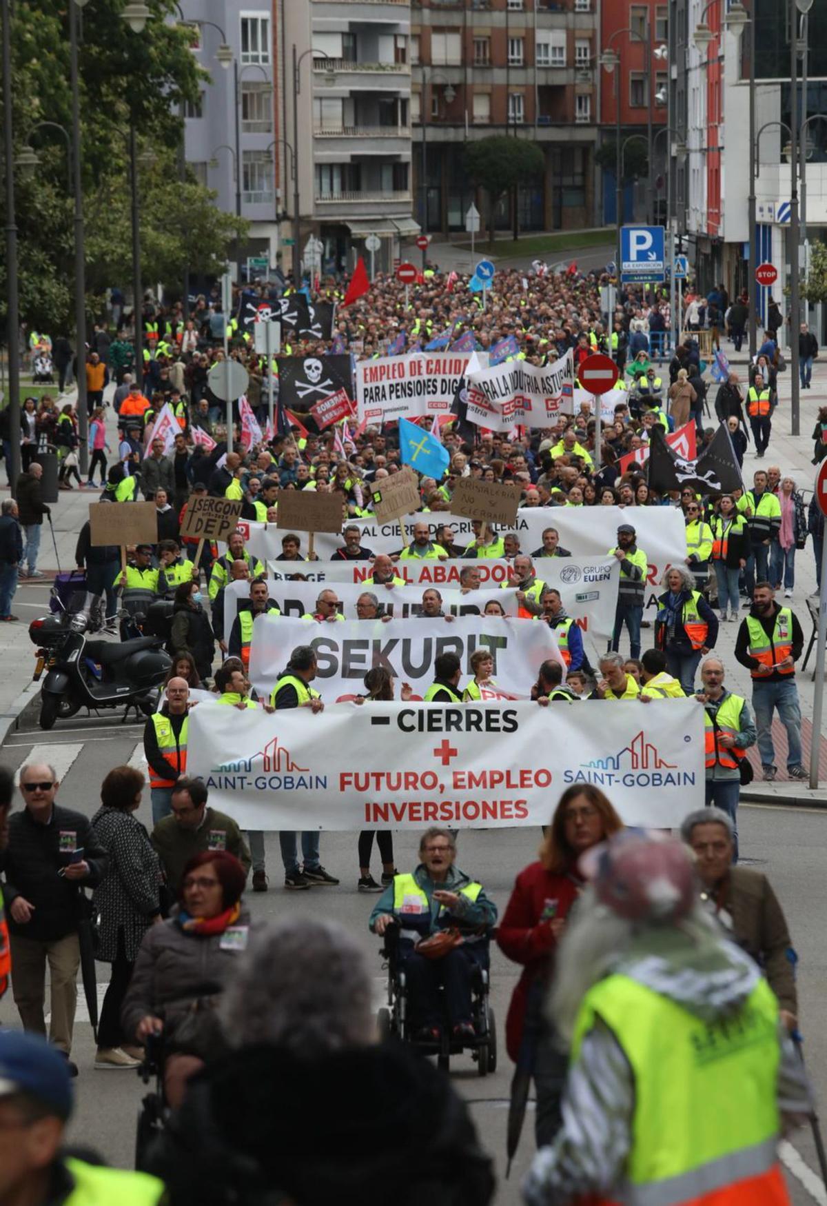 Una manifestación contra el cierre del Sekurit