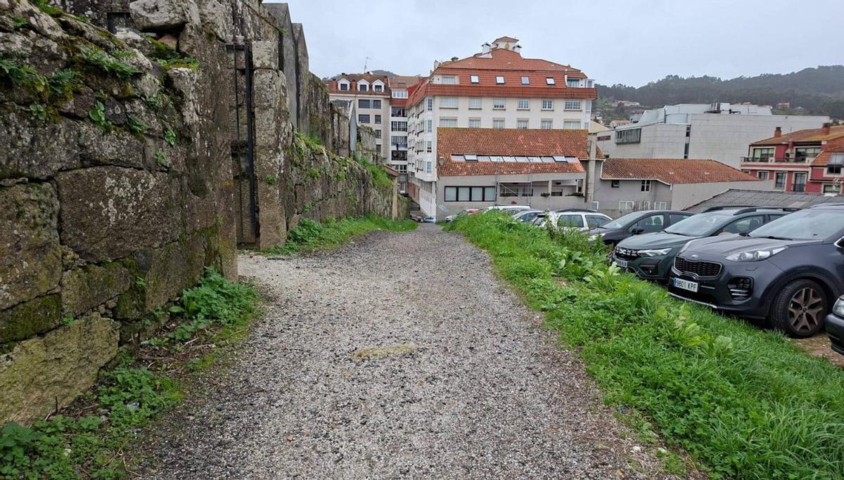 Camino de Reboredo que el Concello quiere que quede como paso peatonal por detrás del cementerio.