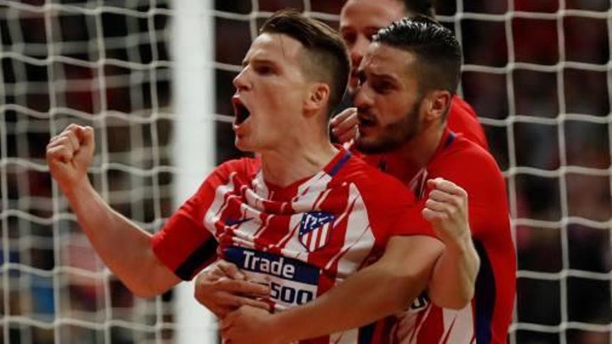 Kevin Gameiro celebra la consecució del gol de l&#039;Atlètic