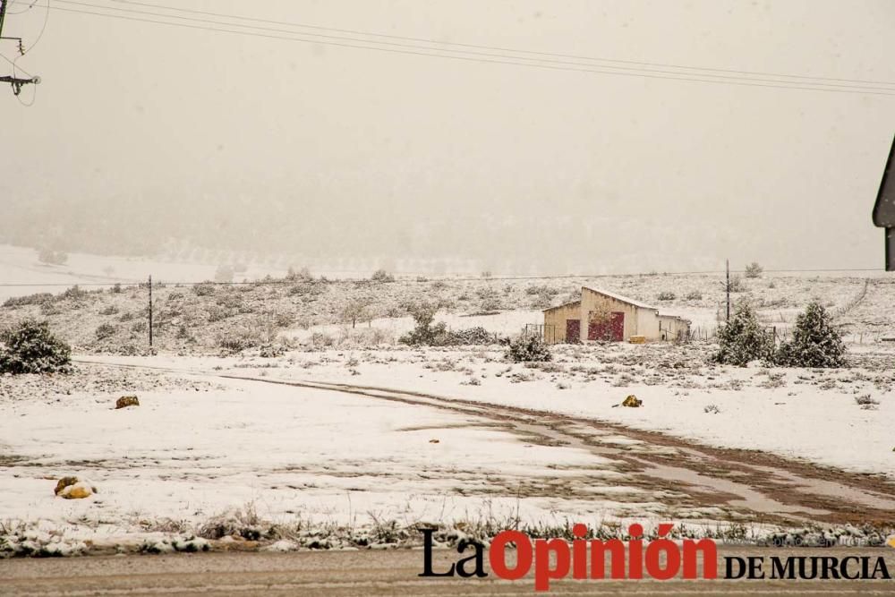 Nieve en las pedanías altas del Noroeste