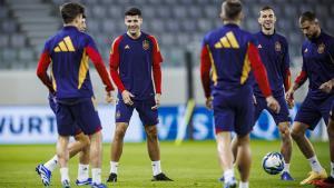 Entrenamiento de la selección española en el Limassol.