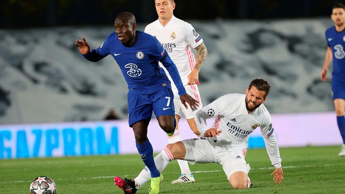 N'Golo Kanté en un partido frente al Real Madrid.