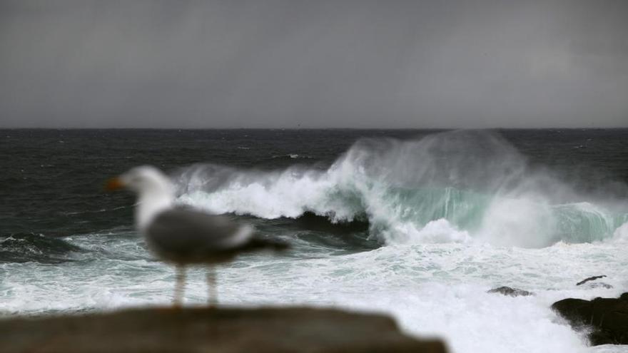 Fuerte oleaje en la costa coruñesa.