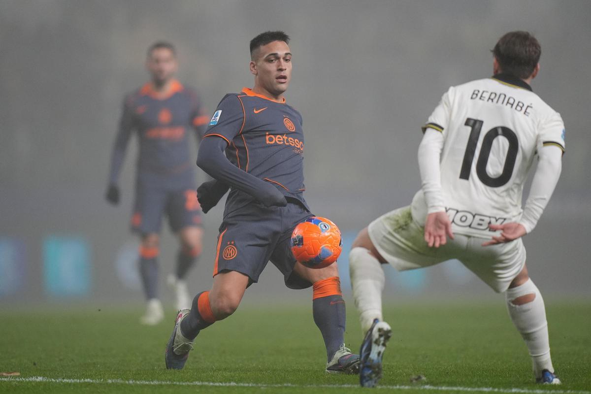 Lautaro, en una acción del partido