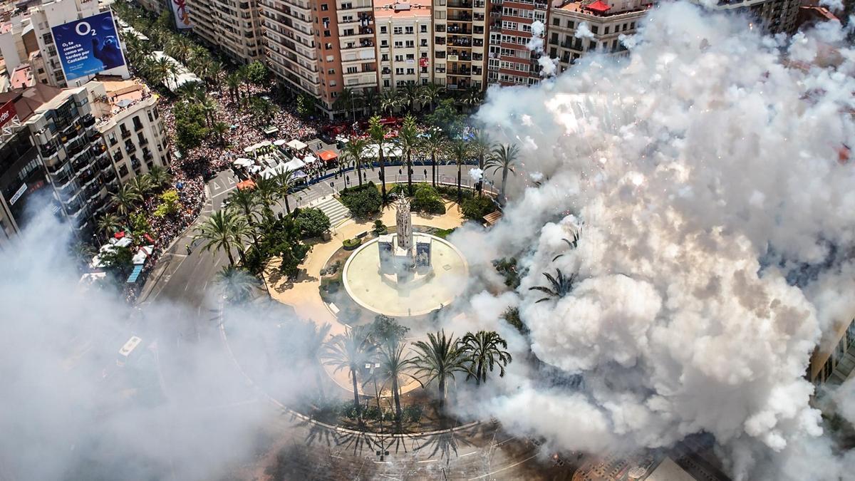 La mascletà del 22 de junio de 2025, a vista de dron