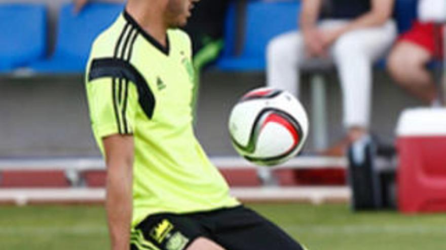 Juanmi, en uno de los entrenamientos de &#039;La Roja&#039;.