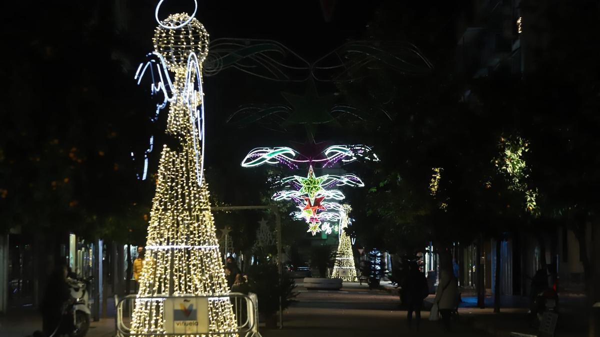 Luces de Navidad del pasado año 2021 en el barrio cordobés de Ciudad Jardín.