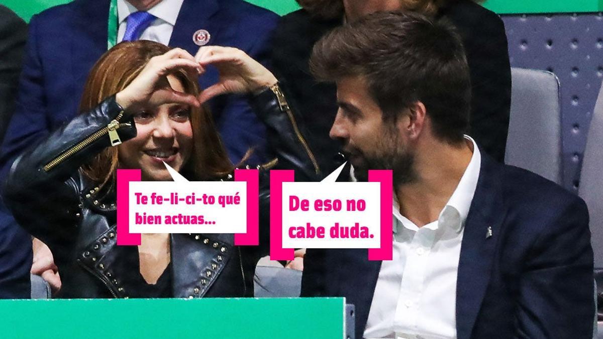 Shakira y Gerard Piqué en un partido