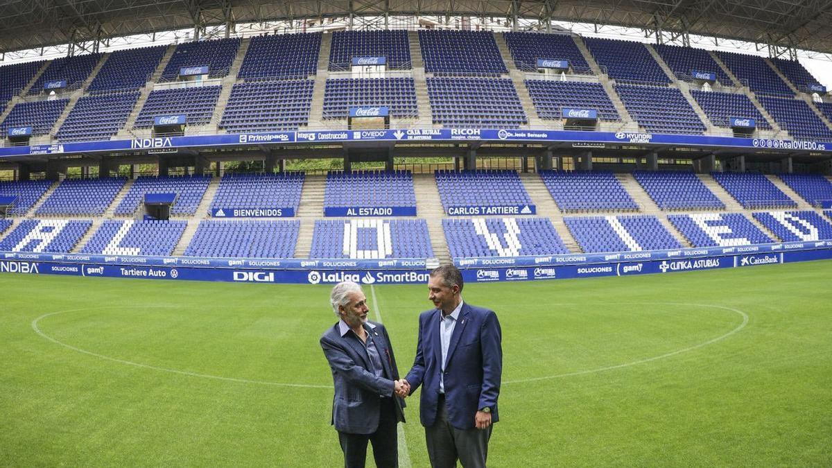 Jesús Martínez y Martín Peláez, en el Tartiere. |