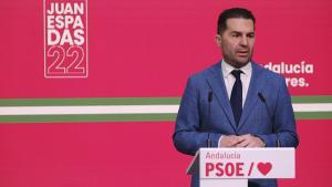 El secretario de Organización del PSOE-A, Noel López, en rueda de prensa en una foto de archivo.